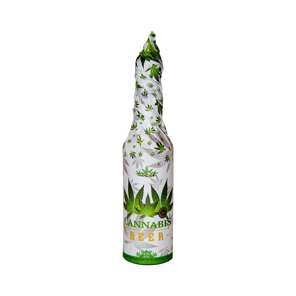 Bière CBD - bouteille habillée 33cl | MULTITRANCE & HAZE (Noir)