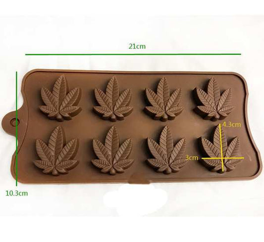 Moule silicone feuilles de cannabis (Vert)