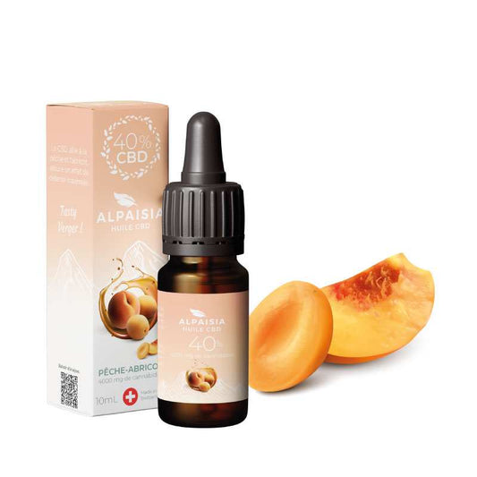 Huile CBD 10%/20%/40% broad spectrum pêche abricot | ALPAISIA