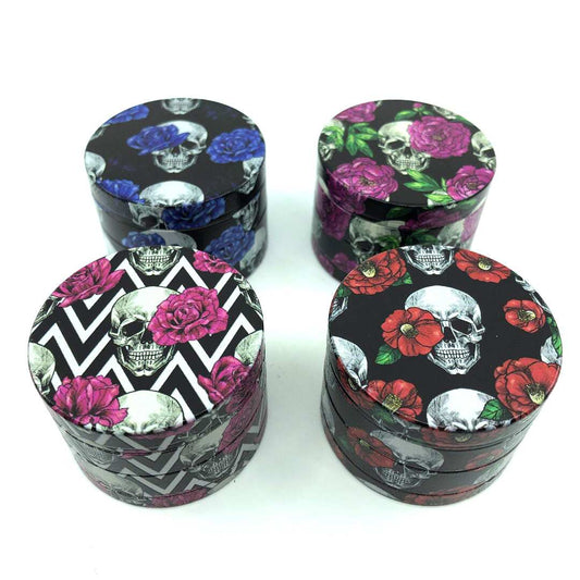 Grinder 50mm skull &amp; blooms | CHAMP HIGH (Bleu Noir)