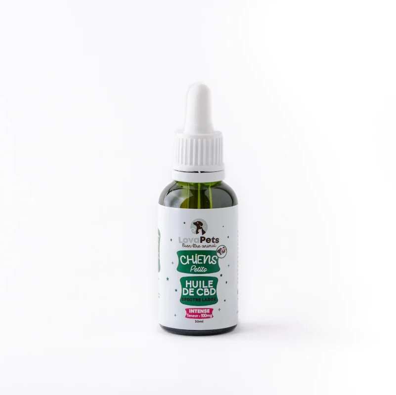 Huile CBD bio 50mg/100mg broad spectrum petit chien | LOVAPETS