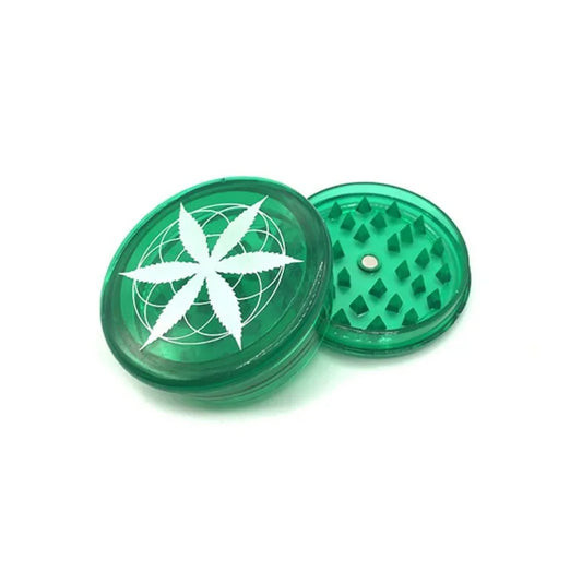 Grinder feuille de cannabis 2 pièces 60mm (Noir feuille verte) - Le Fermier CBD®