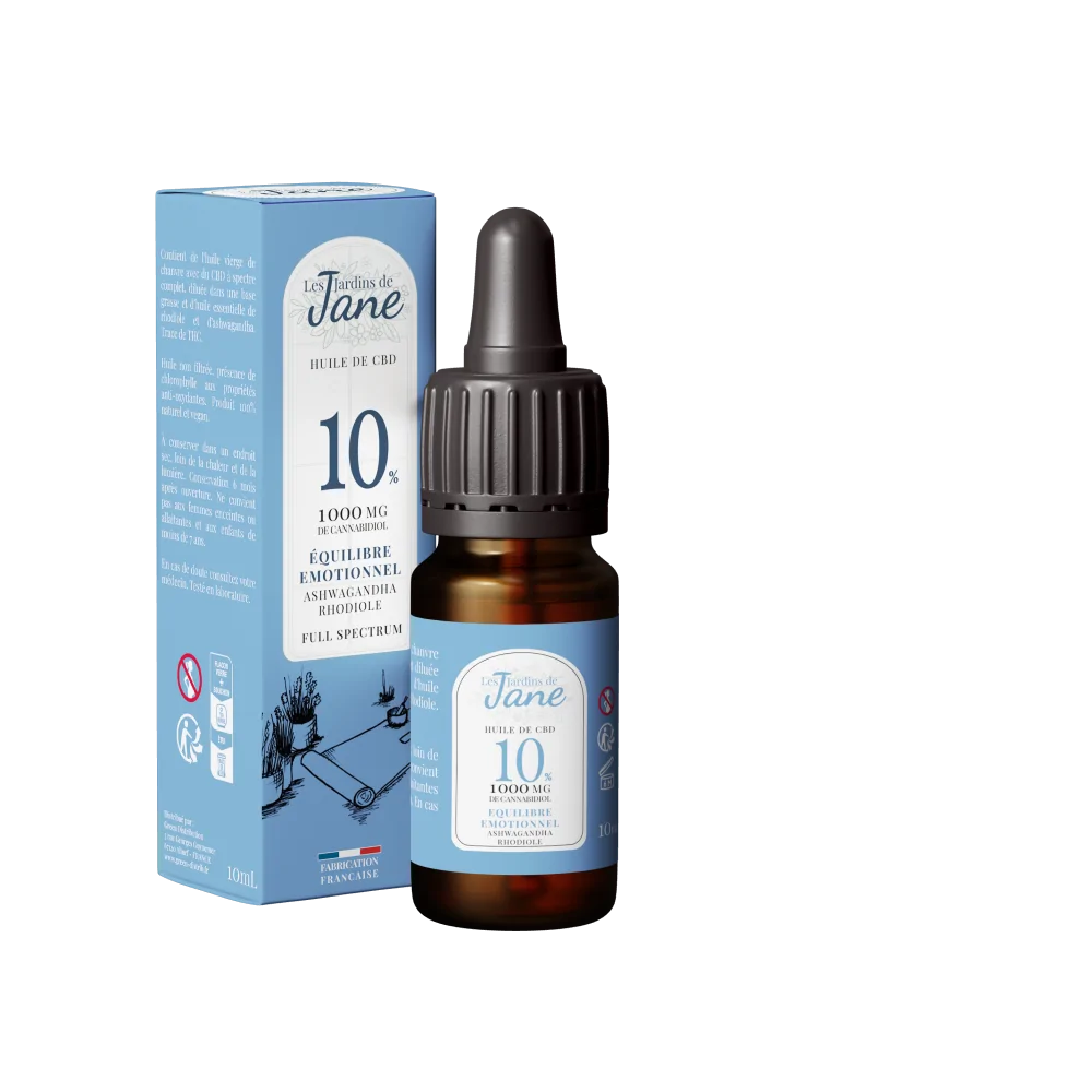 Huile CBD 10% full spectrum anti-stress | LES JARDINS DE JANE