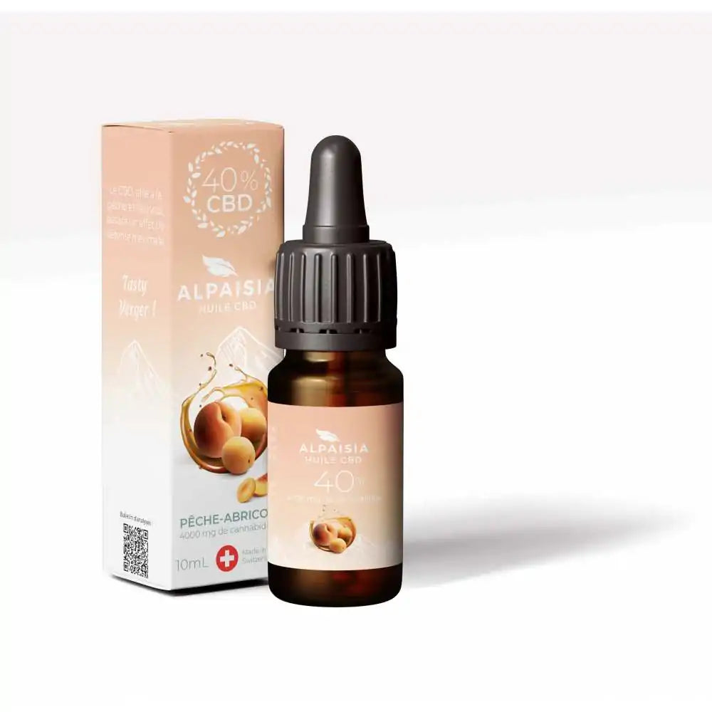 Huile CBD 10%/20%/40% broad spectrum pêche abricot | ALPAISIA