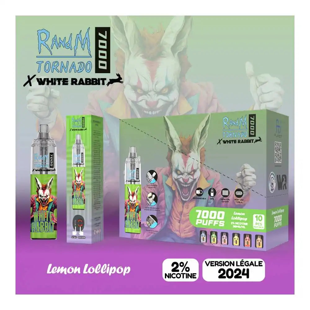 Puff Tornado 7000 White Rabbit Lemon Lollipop
