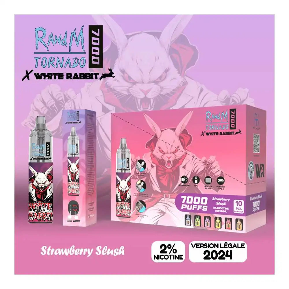 Puff Tornado 7000 White Rabbit Strawberry Slush