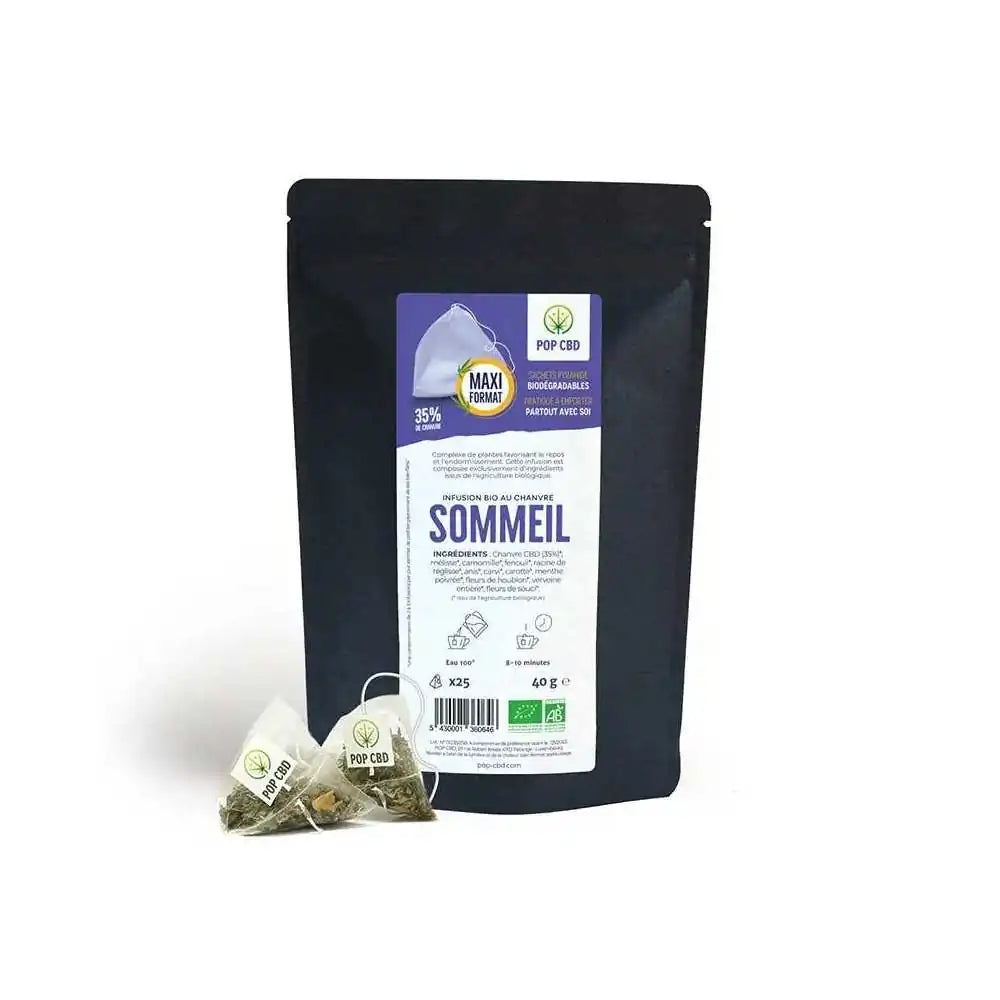 Tisane CBD bio sommeil - sachets | POP CBD