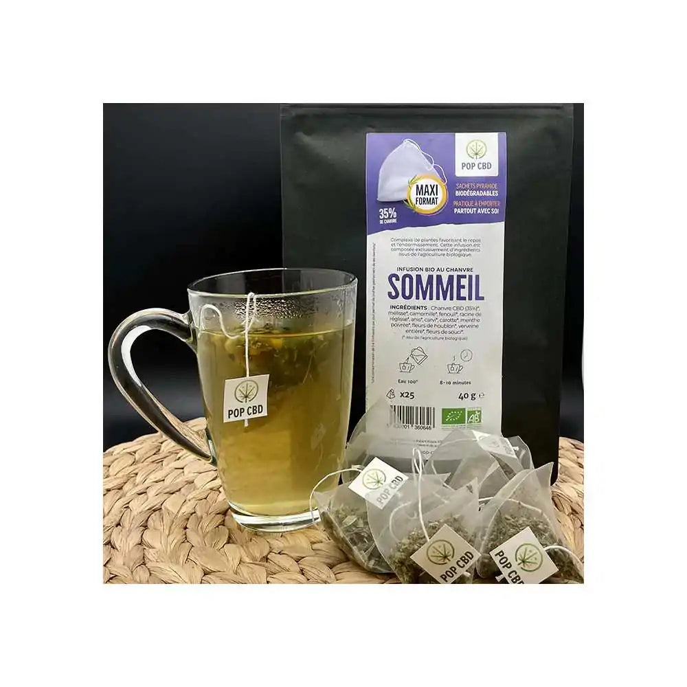 Tisane CBD bio sommeil - sachets | POP CBD