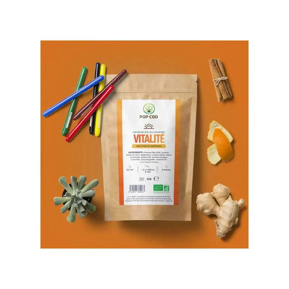 Tisane CBD bio vitalité | POP CBD